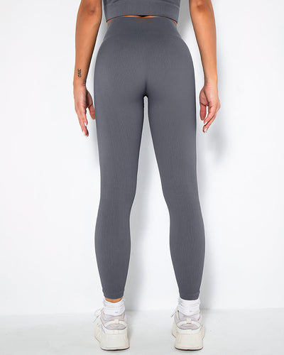Nieve Seamless Leggings Gerippt - Grau