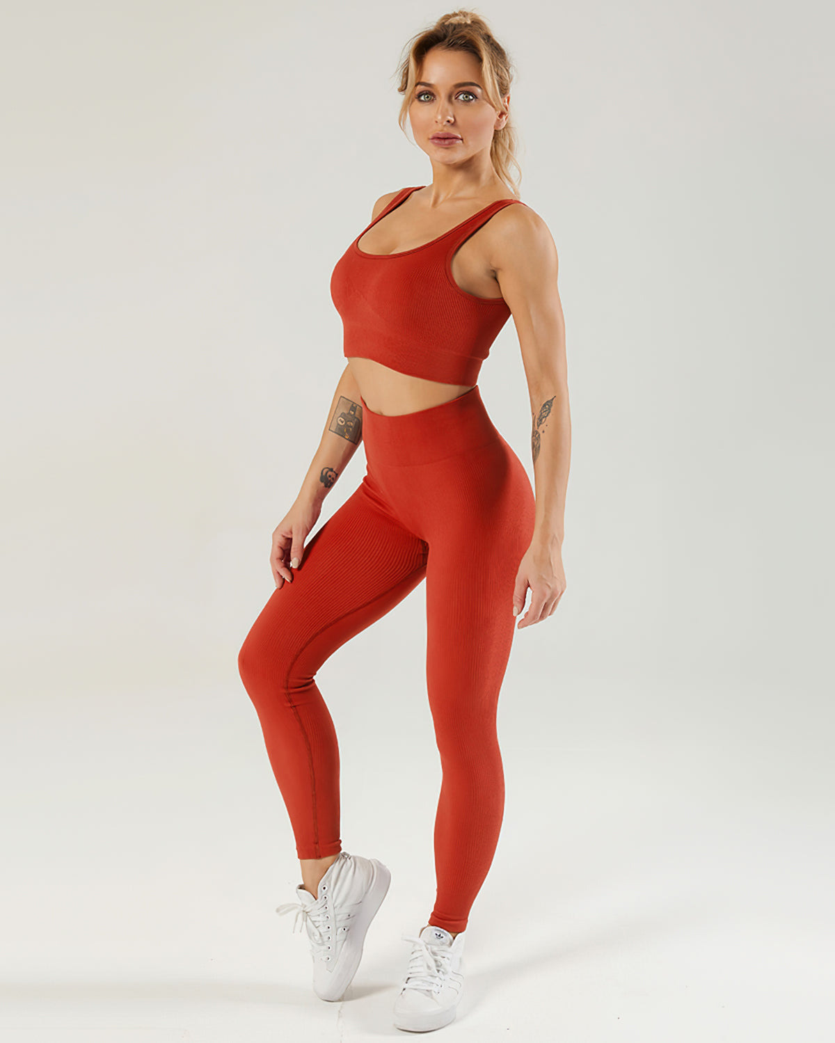 Nieve Seamless Leggings Gerippt - Persian Red