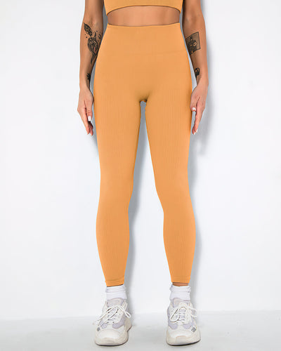 Nieve Seamless Leggings Gerippt - Ocker