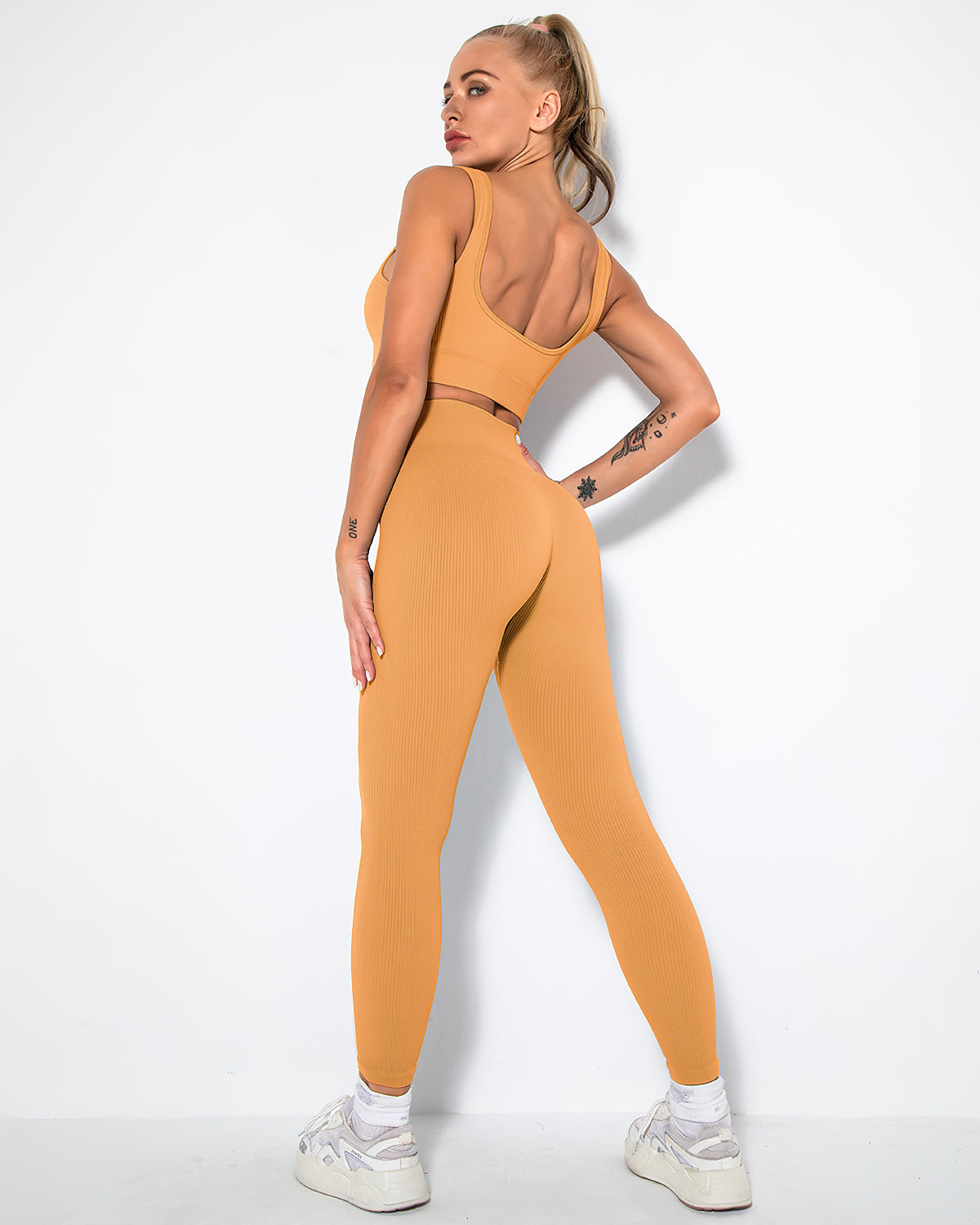 Nieve Seamless Leggings Gerippt - Ocker