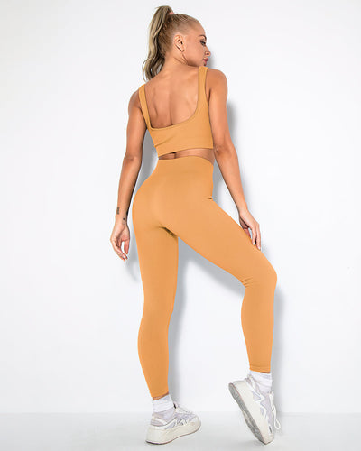 Nieve Seamless Leggings Gerippt - Ocker