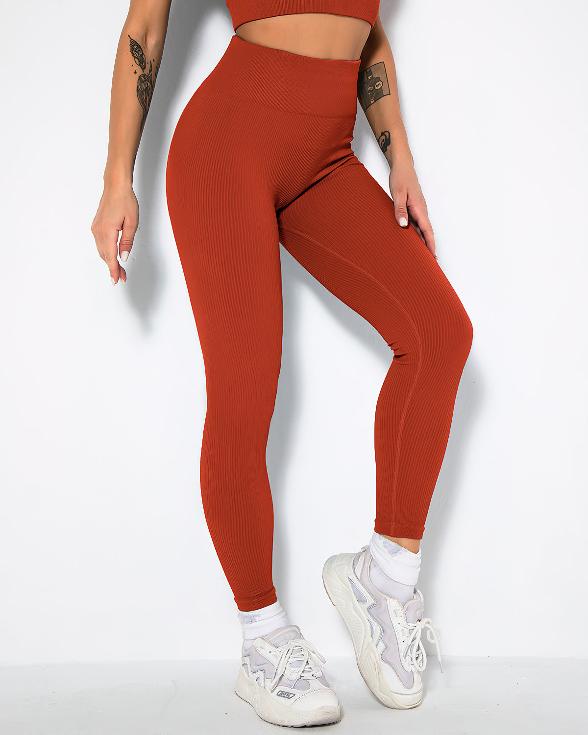 Nieve Seamless Leggings Gerippt - Dunkelrot