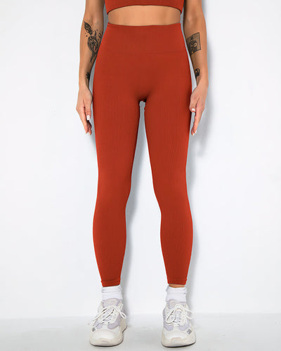 Nieve Seamless Leggings Gerippt - Dunkelrot