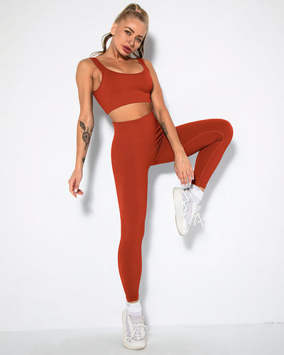 Nieve Seamless Leggings Gerippt - Dunkelrot