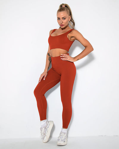 Nieve Seamless Leggings Gerippt - Dunkelrot