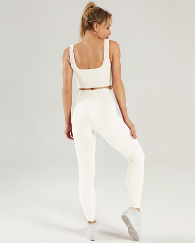 Nieve Seamless Leggings Gerippt - Beige