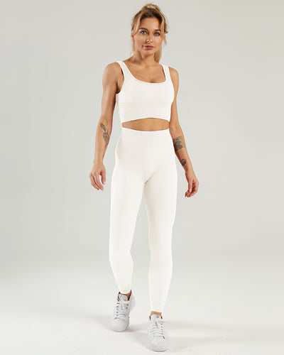 Nieve Seamless Leggings Gerippt - Beige