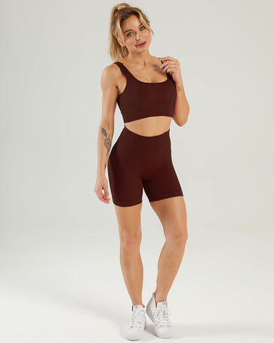 Nieve Seamless Shorts Gerippt - Maroon