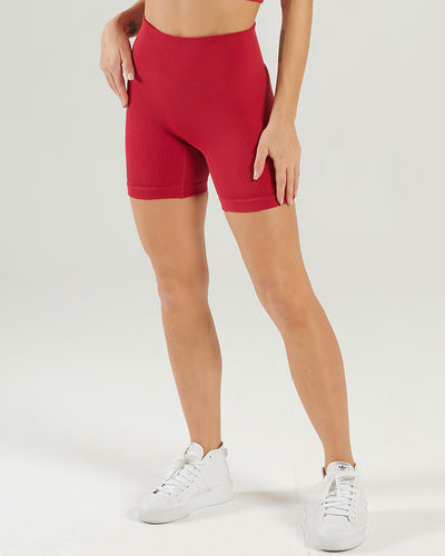 Nieve Seamless Shorts Gerippt - Hellrot