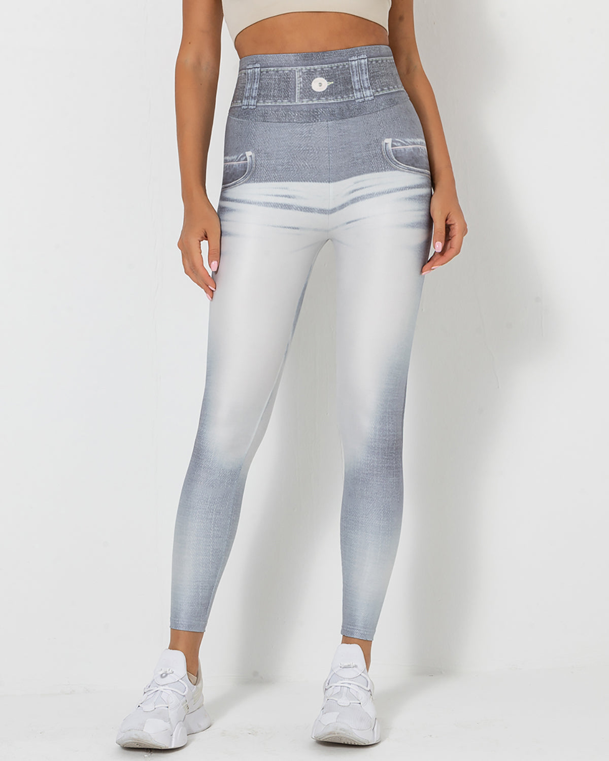 Normani Faux Denim Leggings - Bright Spot