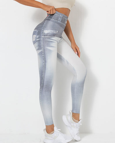 Normani Faux Denim Leggings - Bright Spot