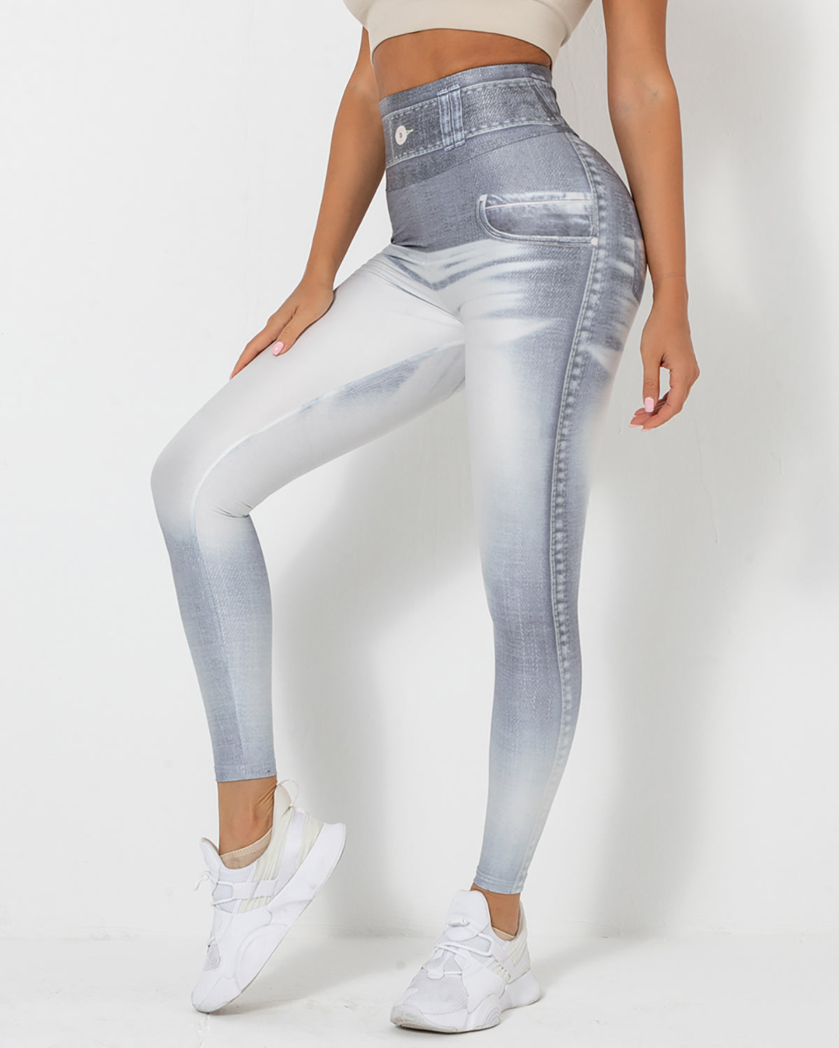 Normani Faux Denim Leggings - Bright Spot