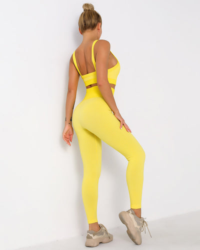 Qiara Sport-BH Gerippt - Gelb