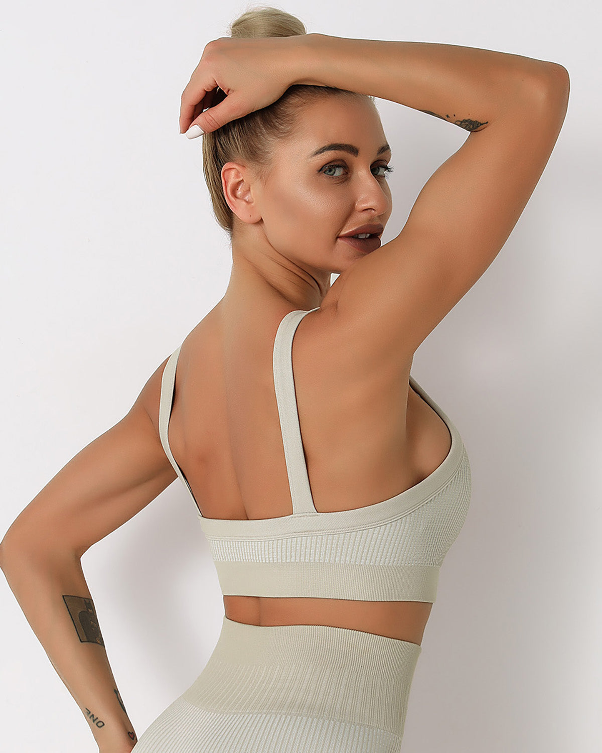 Qiara Sport-BH Gerippt - Khaki