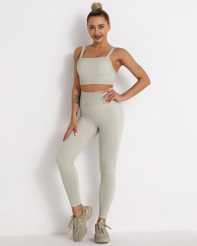 Qiara Sport-BH Gerippt - Khaki