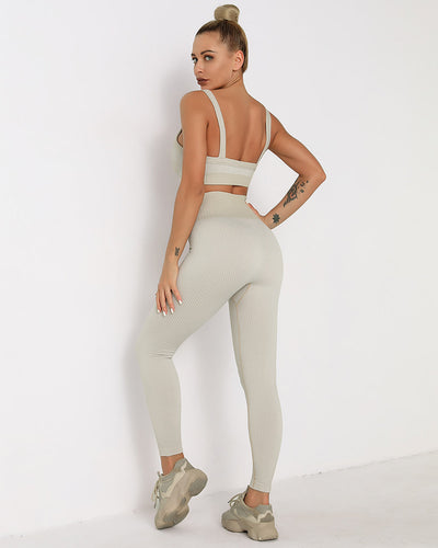 Qiara Sport-BH Gerippt - Khaki