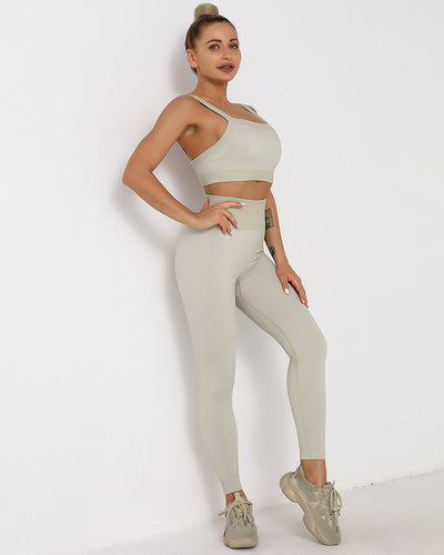 Qiara Sport-BH Gerippt - Khaki