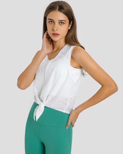Quinci Fitness-Top mit Knotendetail - Weiß