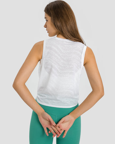 Quinci Fitness-Top mit Knotendetail - Weiß