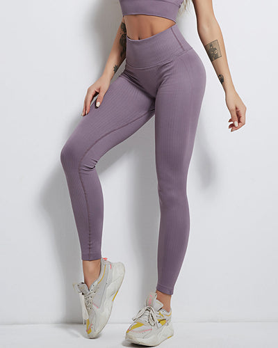 Rozy Seamless Leggings Gerippt - Lila