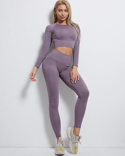 Rozy Seamless Leggings Gerippt - Lila