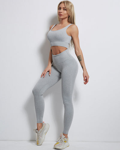 Rozy Seamless Leggings Gerippt - Grau