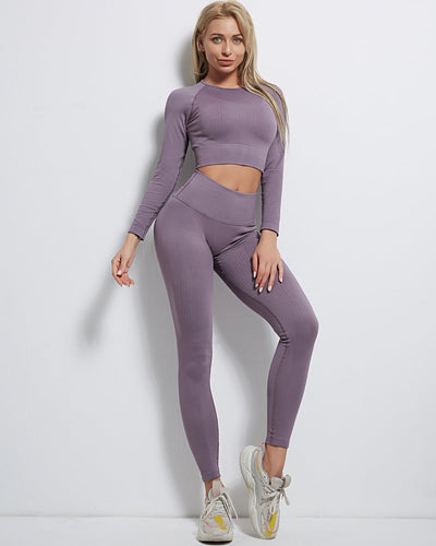 Rozy Long Sleeve Gerippt - Lila