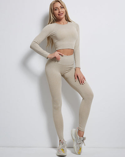 Rozy Long Sleeve Gerippt - Khaki