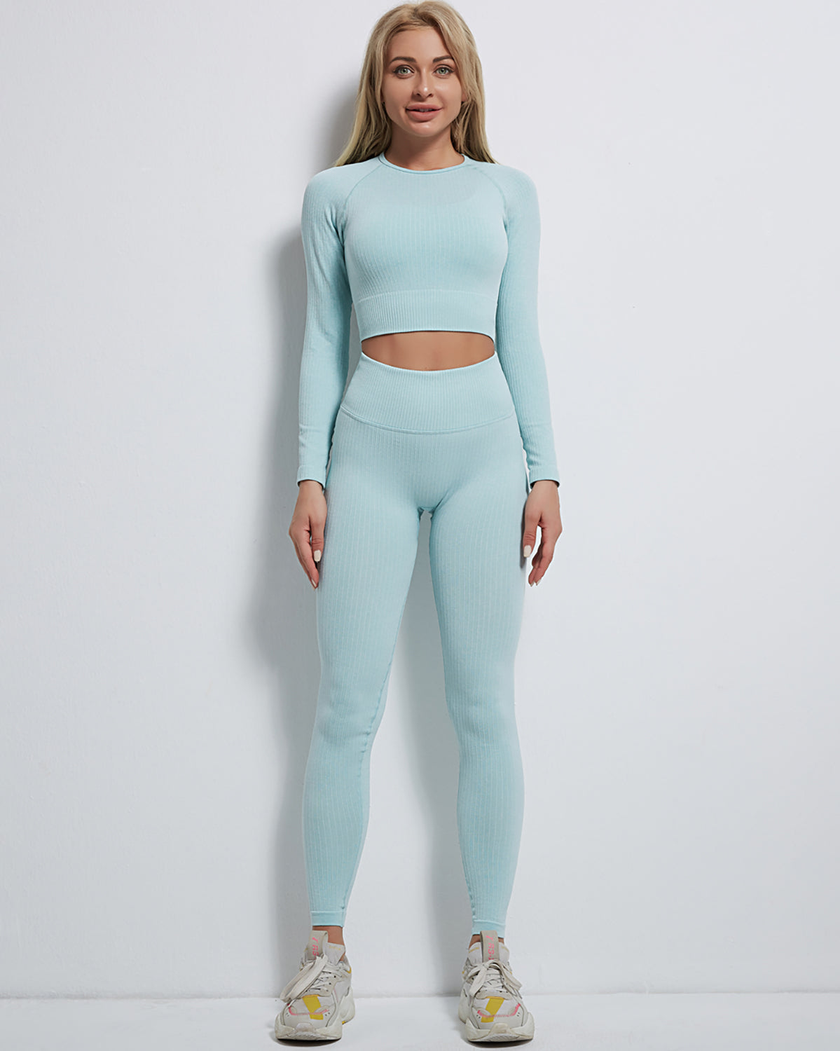 Rozy Long Sleeve Gerippt - Blau