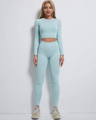 Rozy Long Sleeve Gerippt - Blau
