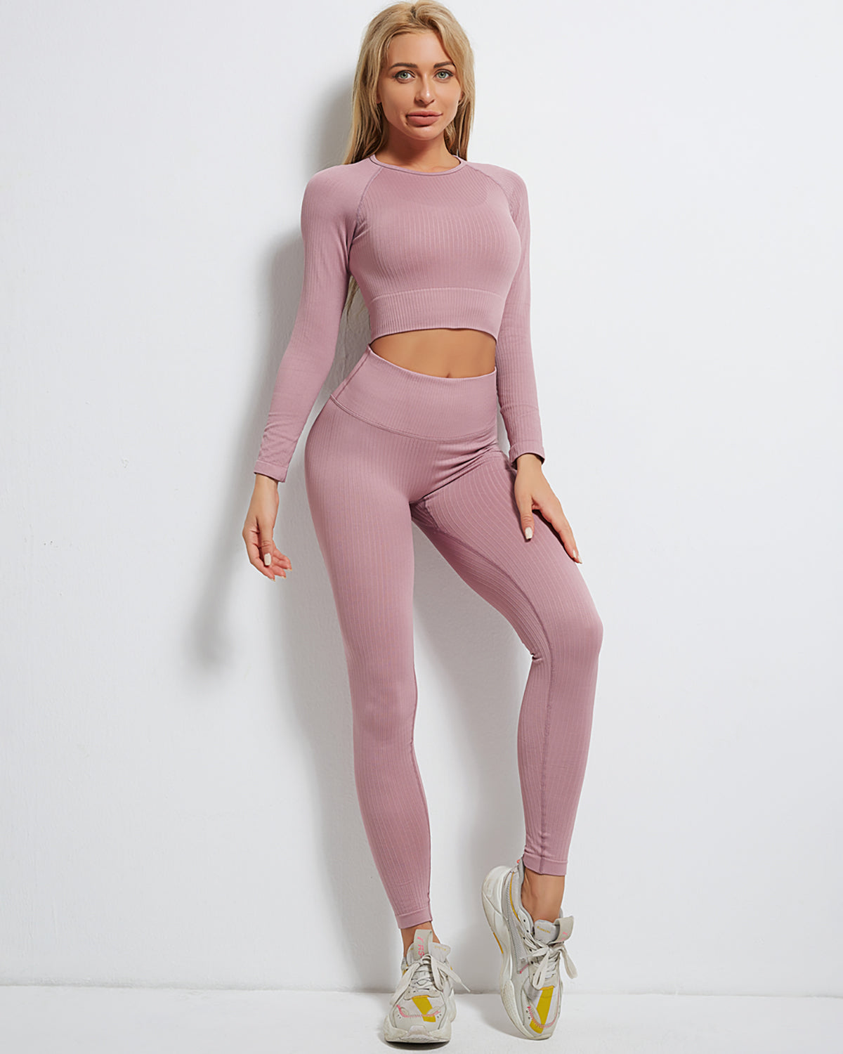 Rozy Long Sleeve Gerippt - Rose