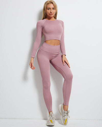 Rozy Long Sleeve Gerippt - Rose