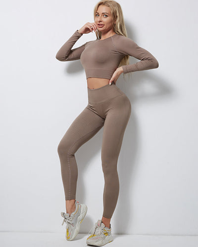 Rozy Long Sleeve Gerippt - Toffee